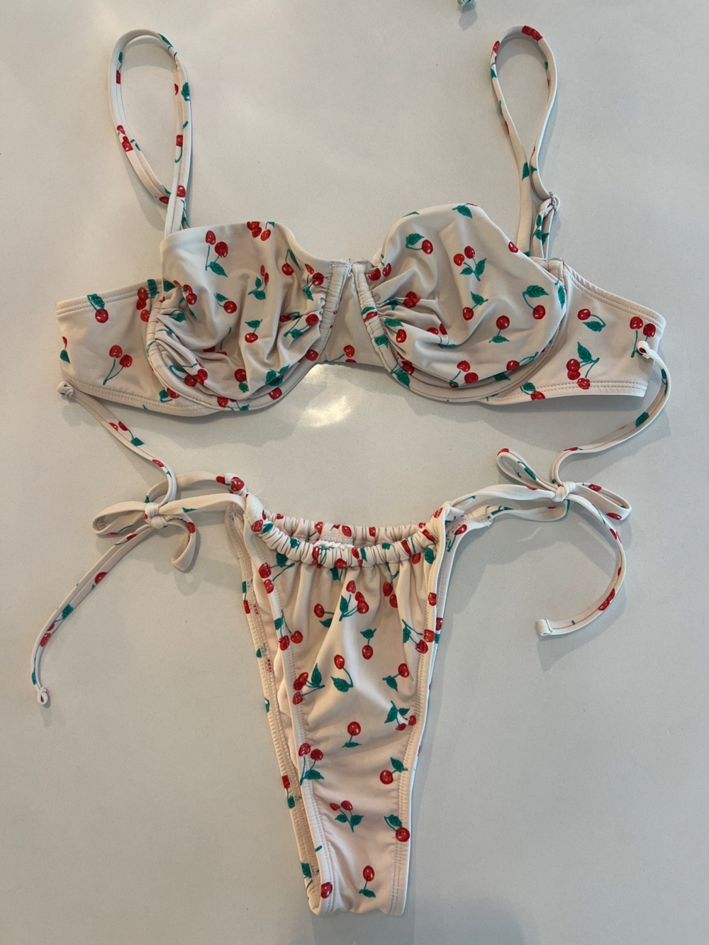 wild fable Cream Bikini with Red Cherry Print